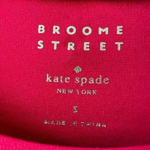 Kate Spade Broome Street Mini Dress Womens Small Red Fit and Flare Bell Sleeve - Picture 3 of 9